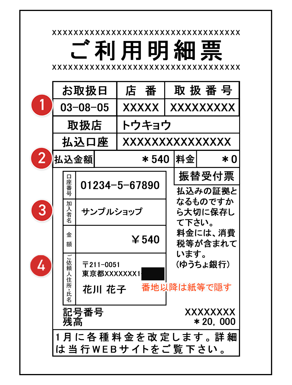 ご利用明細票